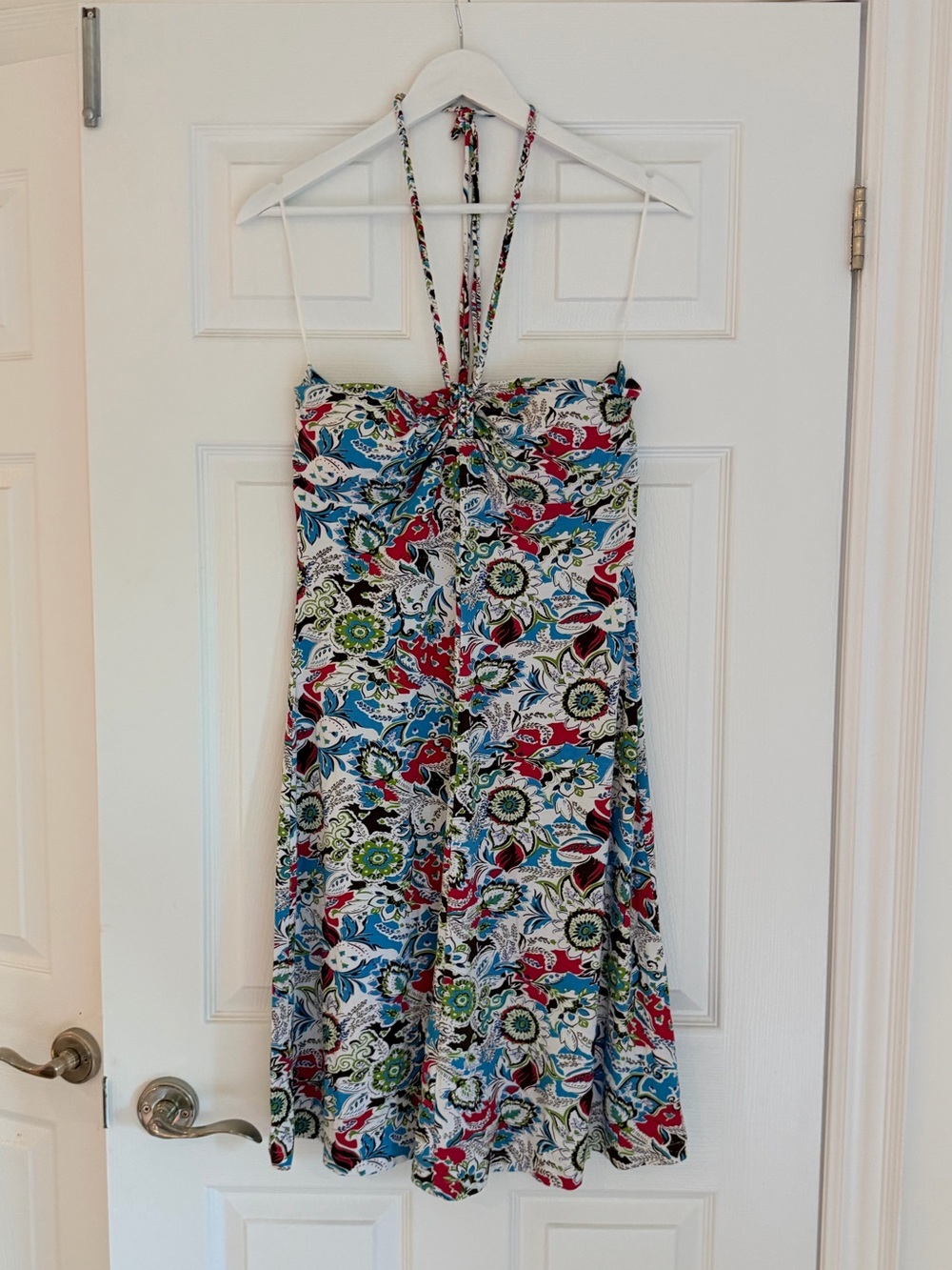 Vintage Y2K Guess Floral Paisley Halter Midi Dress Size L